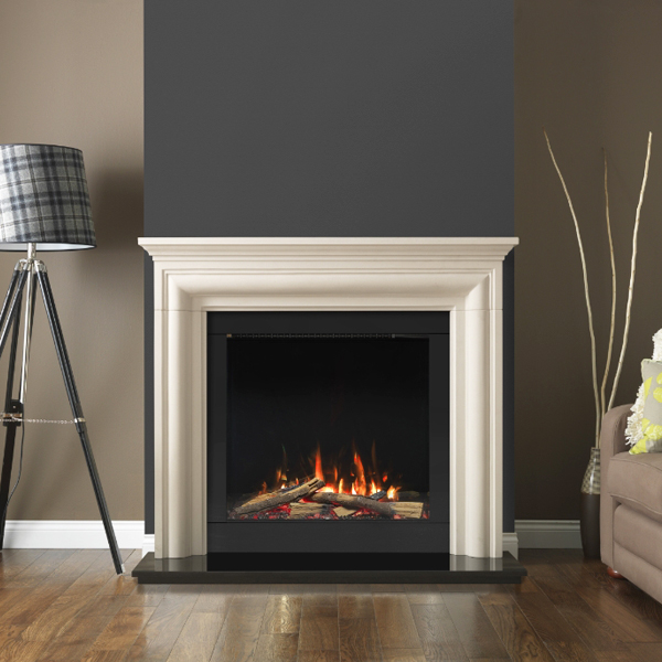 Pureglow Wenlock With Chelsea Vs Limestone Electric Fireplace Suite