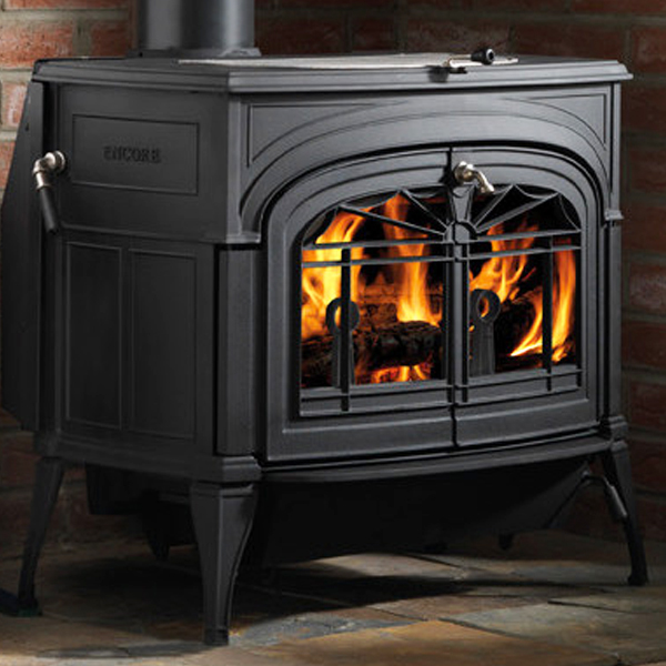 Vermont Castings Encore Two in One Wood Burning Stove Flames co uk