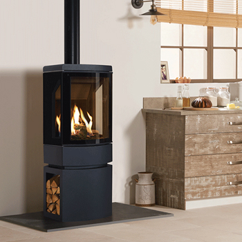 Gazco Loft Gas Stove with Steel log store