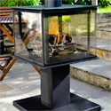 Legend Garden Cube - Feel warm and cosy on a chilly evening thanks to this stylish outdoor wood burning heater