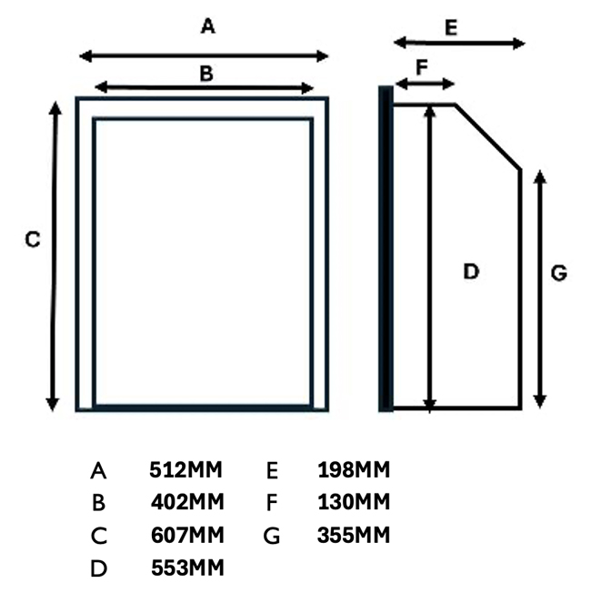 Adore Full Depth Convector Open Fronted Gas Fire Sizes