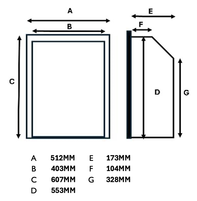 Adore Full Depth Radiant Open Fronted Gas FIre Sizes