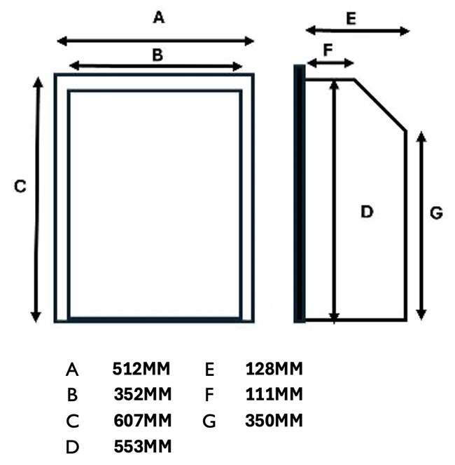 Adore Slimline HE Gas Fire Sizes