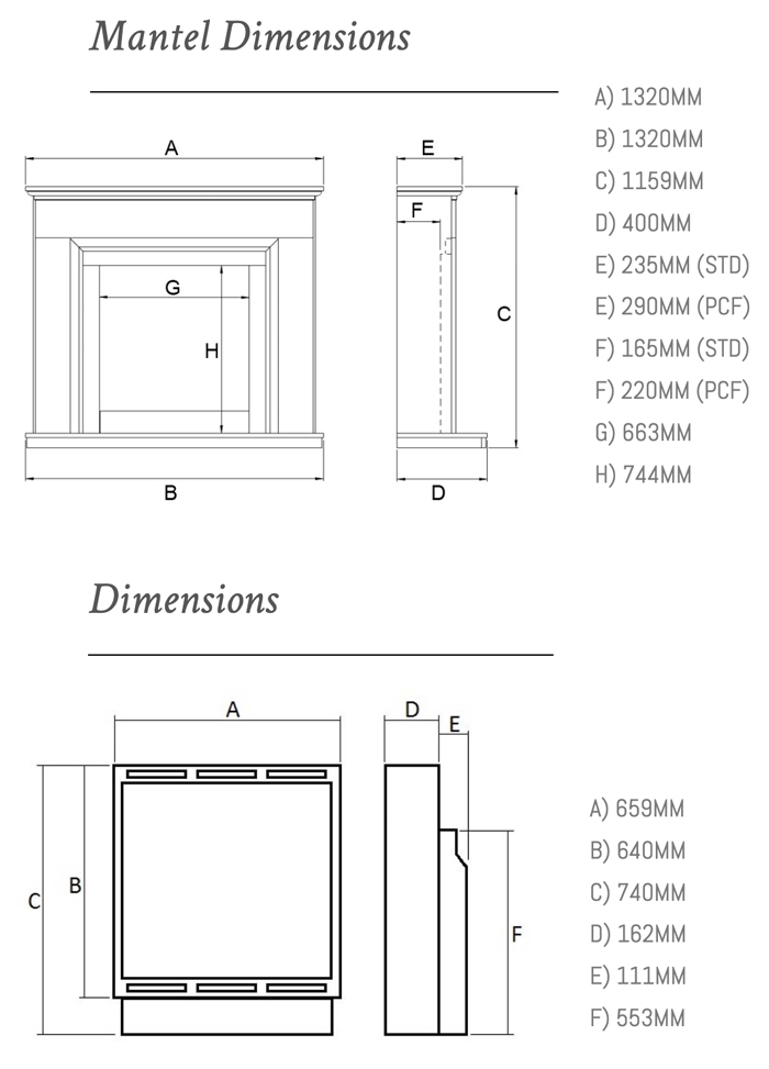 Wildfire HE900 In Avellino Suite Dimensions