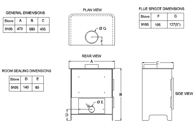 Burley Hollywell 9105-C Dimensions