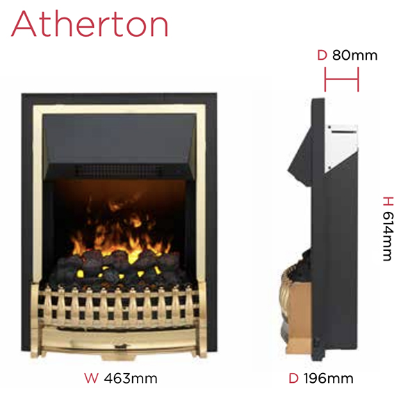 Dimplex Atherton Electric Fire Sizes