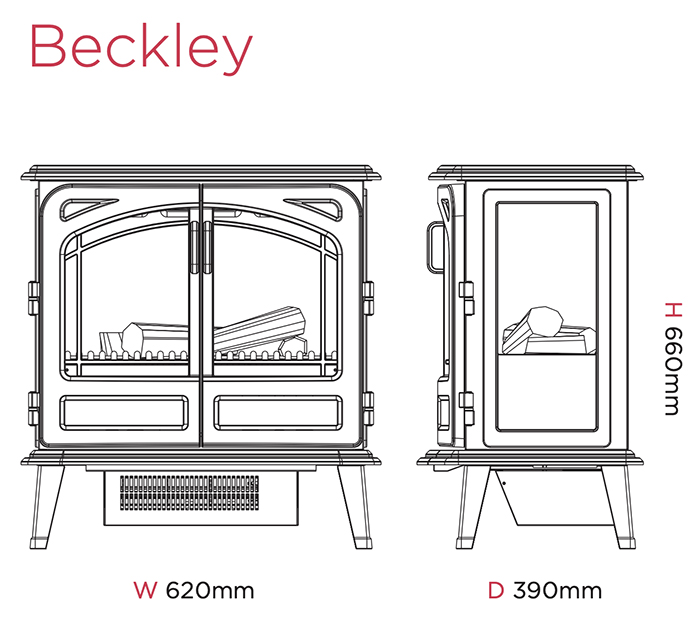 Dimplex Beckley Optimyst Stove Dimensions