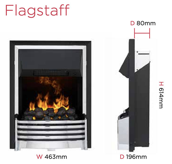 Dimplex Flagstaff Fire Sizes