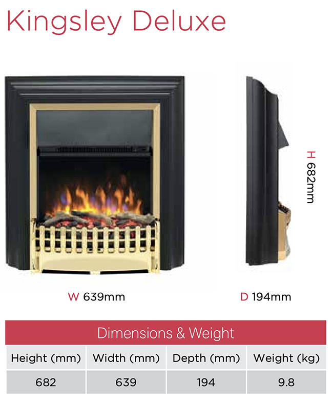 Dimplex Kingsley Deluxe Fire Dimensions