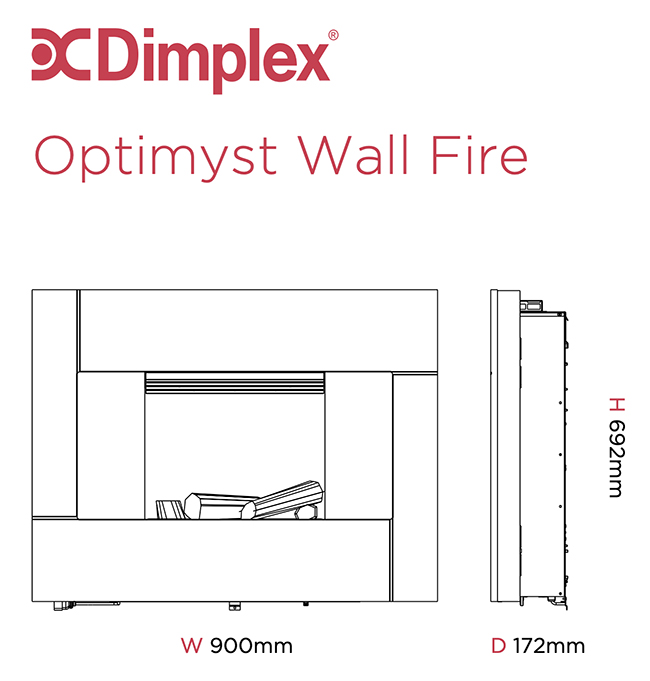 Dimplex Optimyst Wall Fire Dimensions