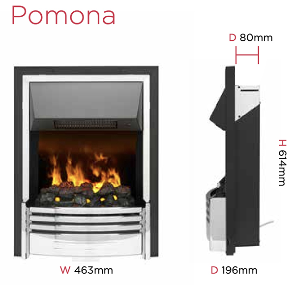 Dimplex Pamona Sizes