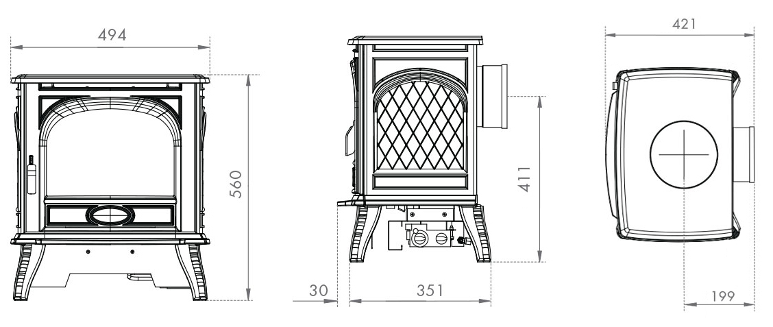 Dovre 280 Balanced Flue Gas Stove | Flames.co.uk