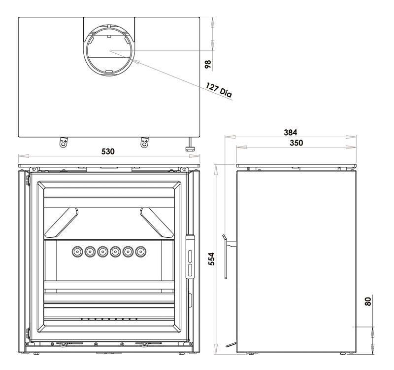 Fireline Ecostar 5 Wide Freestanding Stove Sizes