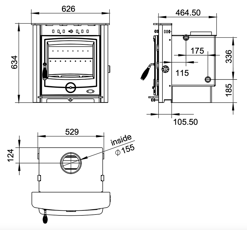 Henley Achill Boiler Inset Stove Sizes