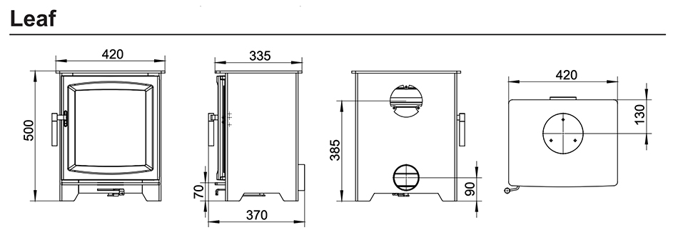 Henley Leaf Stove Dimensions