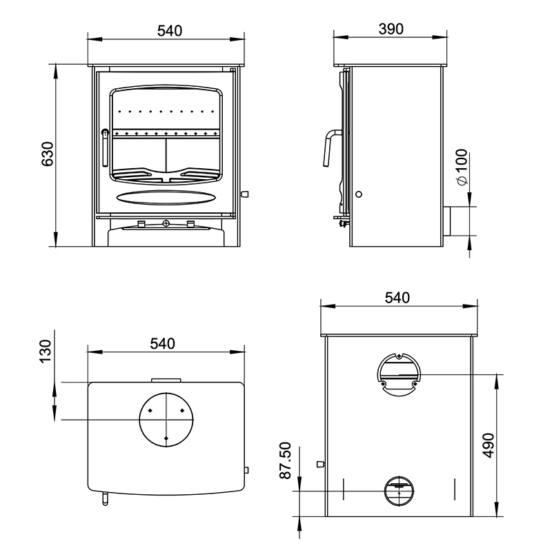 Henley Sherwood 12 Stove Dimenions