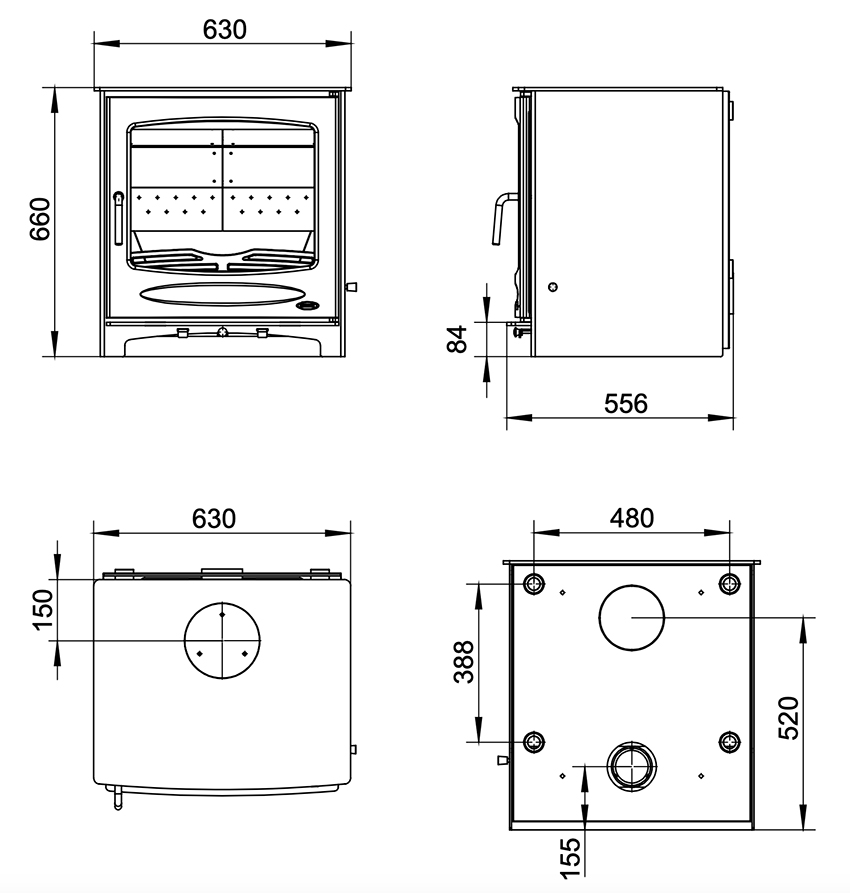 Henley Sherwood 21 Boiler Stove Dimenions