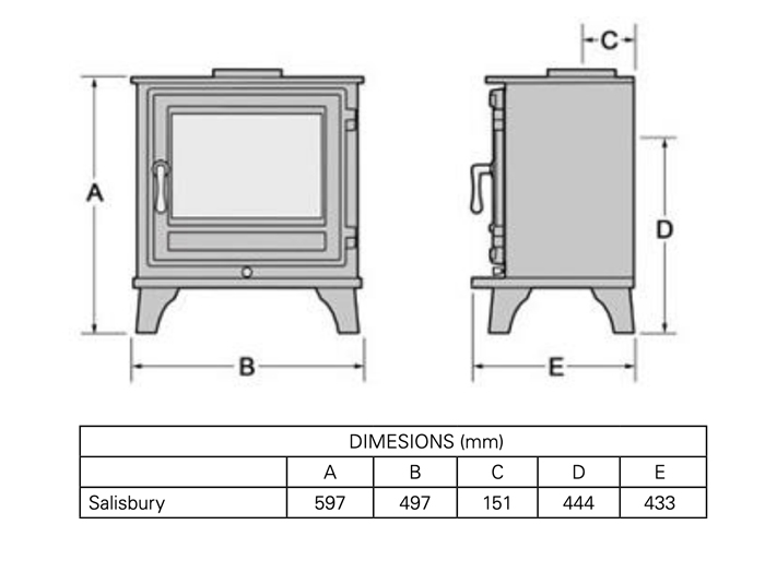 Chesneys Salisbury Gas Stove Dimensions