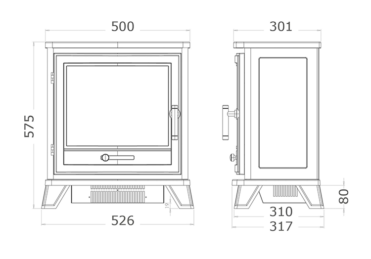 Penman Bassington E Electric Stove Dimensions