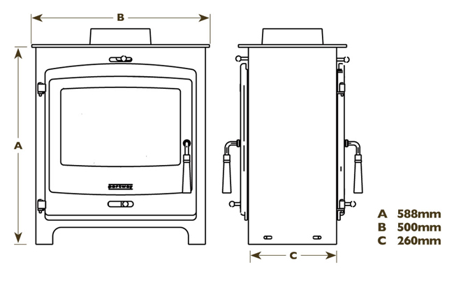 Portway 2 Double Sided Multi-Fuel Stove | Flames.co.uk