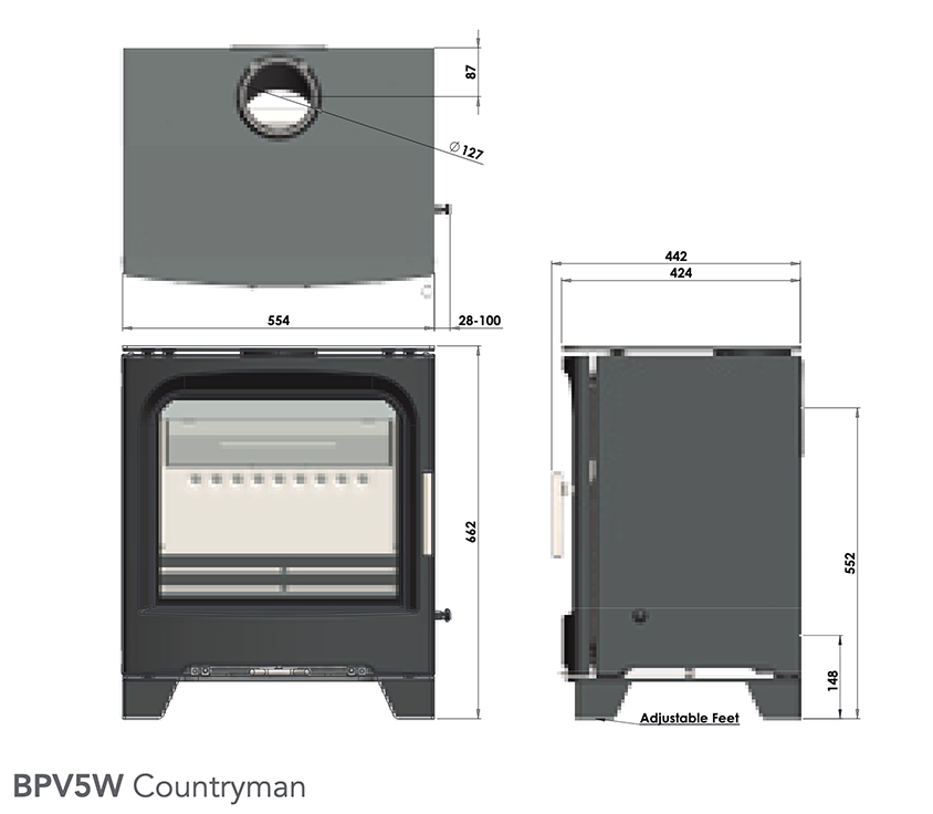 Purevision BPV5W Countryman Stove Sizes