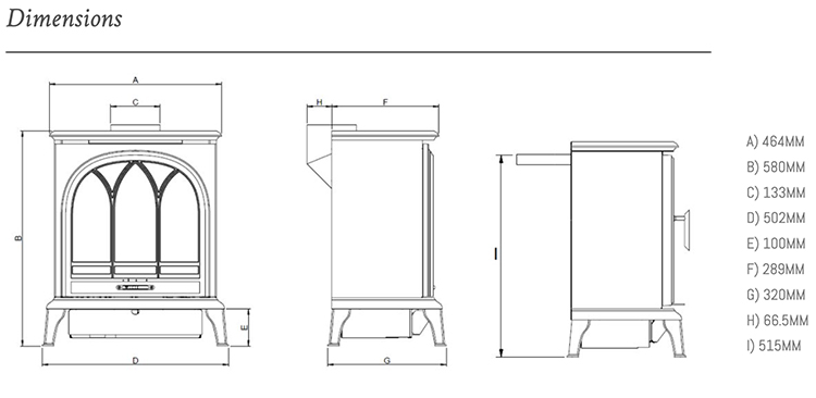 Ravel 400T Gas Stove Sizes