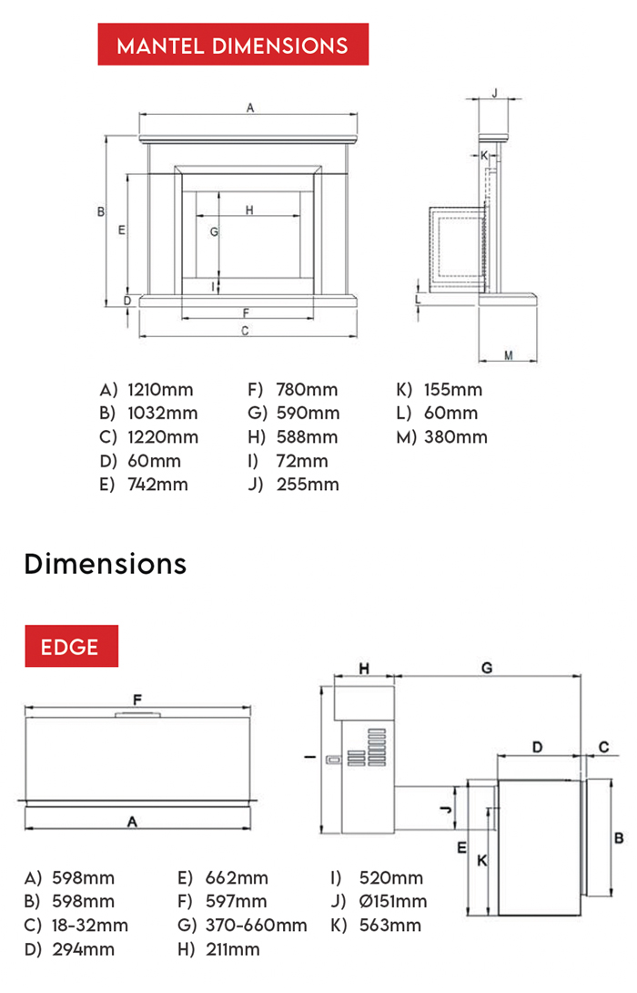 Ravel 600BF Balanced Flue in Asti Limestone Suite Sizes