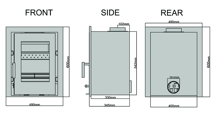 Saltfire CS5 Inset Stove Sizes