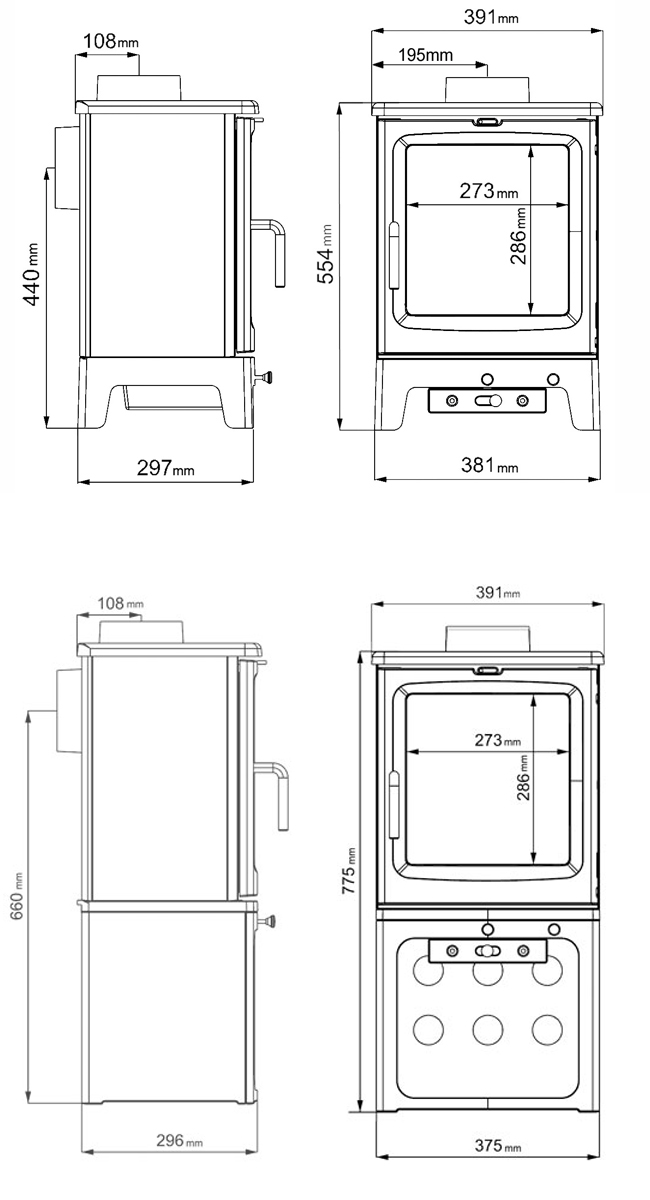 Saltfire Peanut 5 Stove Dimensions