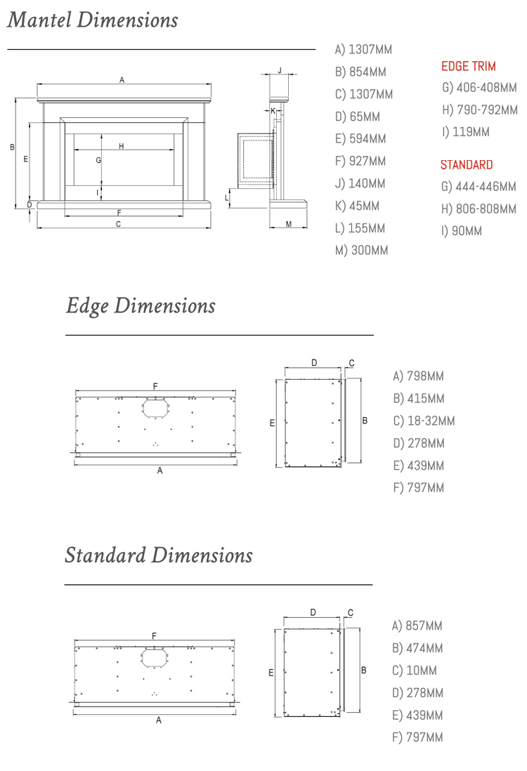 Wildfire Siena Marble Fireplace with Ravel 800 Gas Fire Dimensions