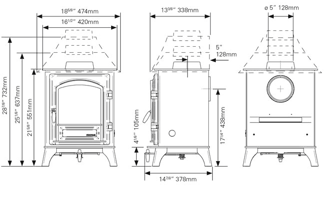 Stovax Riva Plus Small Wood Burning / Multifuel Stove | Flames.co.uk