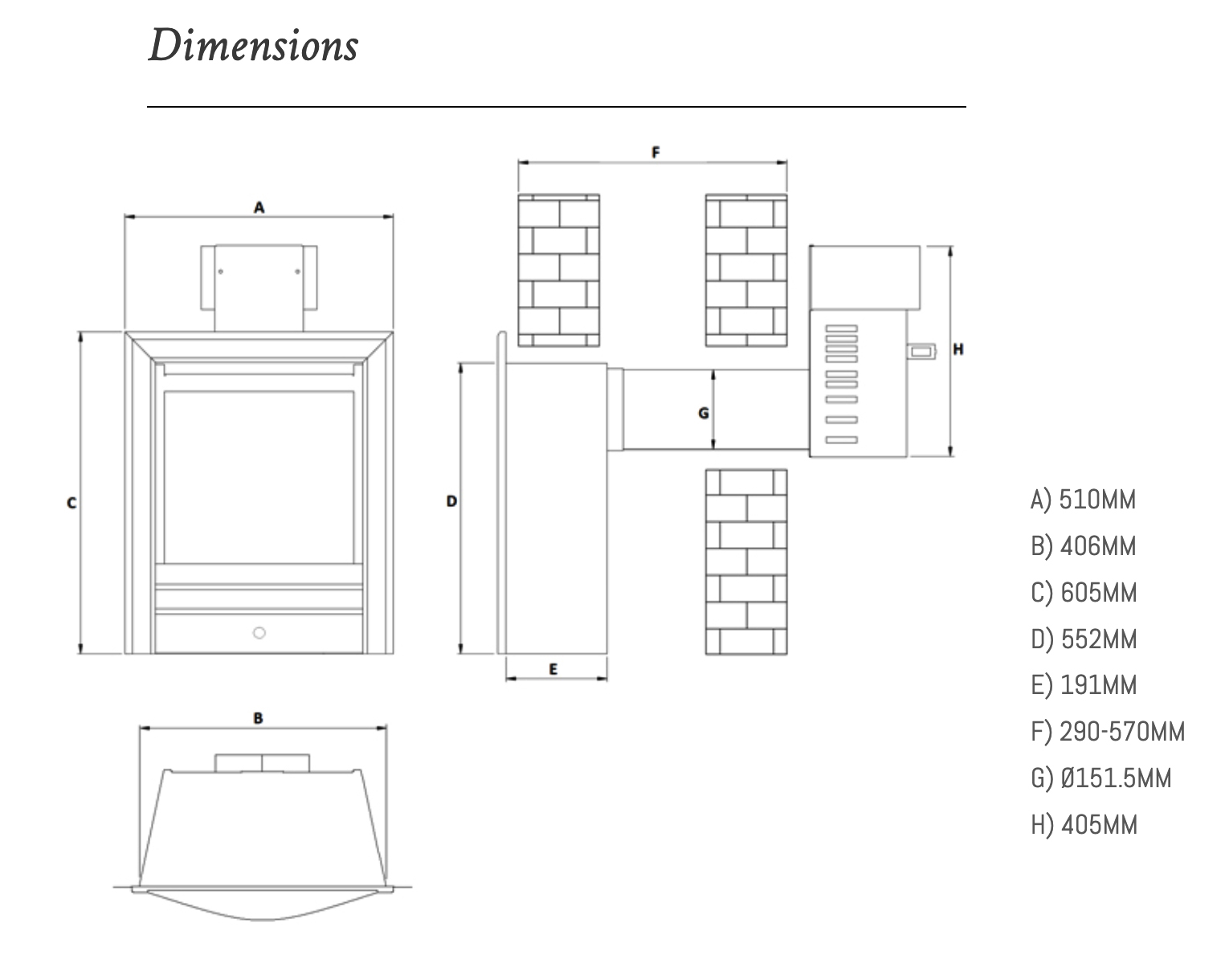 Wildfire Ellipsis HIW Balanced Flue Sizes