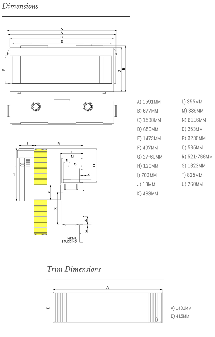 Ravel 1500 MW Fire Dimensions