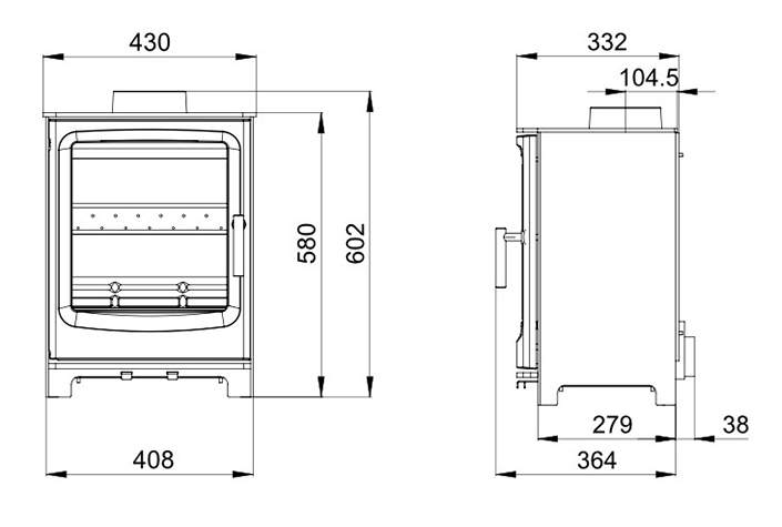 Woodford Carrington 5 Stove Dimensions