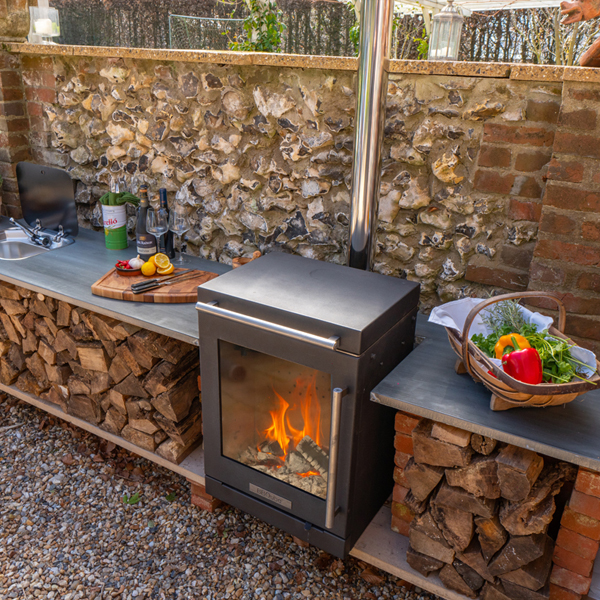 BBQube For Outdoor Kitchen - Outdoor Wood Burning Grill & Heater