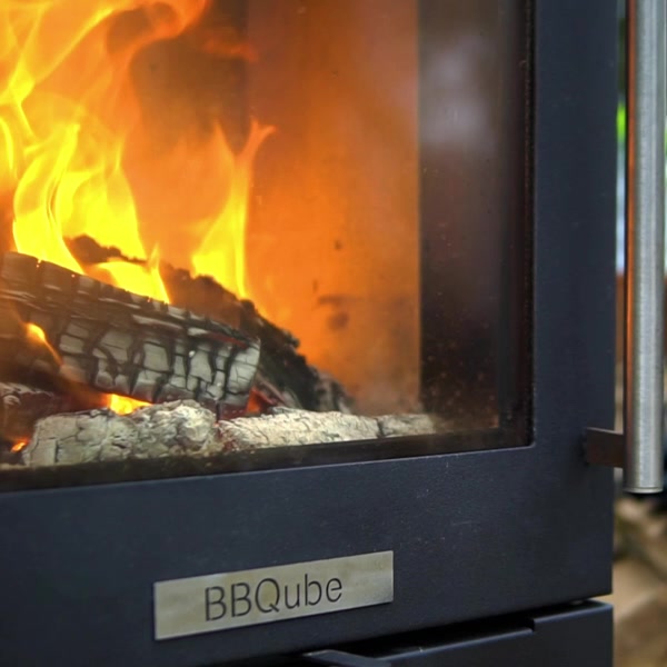 BBQube & Log Store - Outdoor Wood Burning Grill & Heater