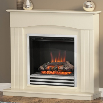 Be Modern Linmere Electric Fireplace Suite - Almond Stone Effect ...