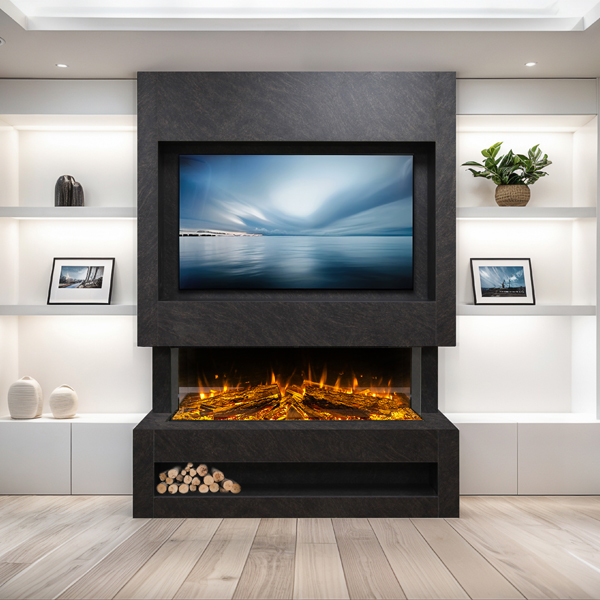 Celsi Electriflame DLX 1250 Media Wall Unit - Cupria Slate