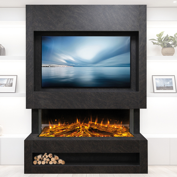 Celsi Electriflame DLX 1250 Media Wall Unit - Cupria Slate