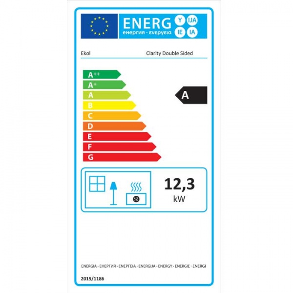 Ekol Clarity Double Sided Multi-Fuel / Wood Burning Stove