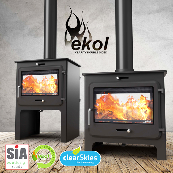 Ekol Clarity Double Sided Multi-Fuel / Wood Burning Stove