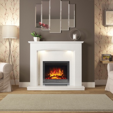 FLARE Emelia Marble Electric Fireplace Suite