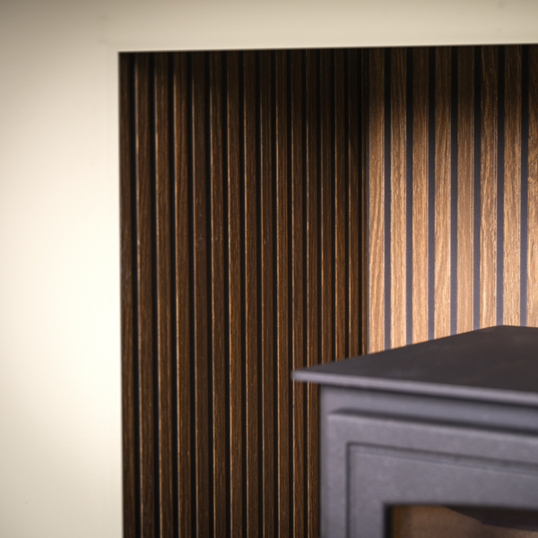 Gallery Karne Nut / Black Fireplace Chamber Panels