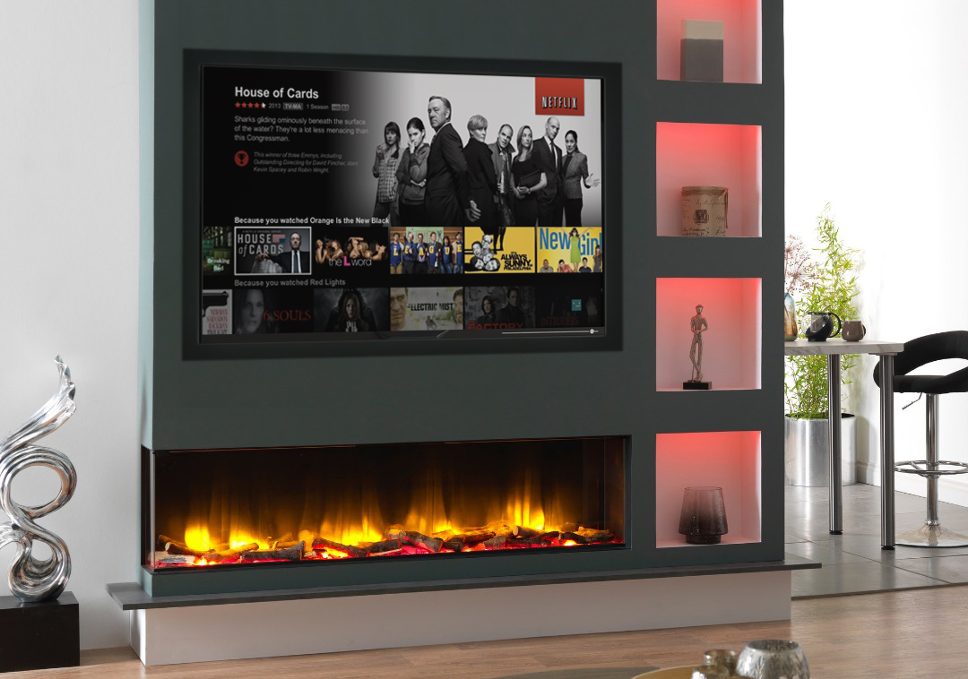Media Walls - Combining a Fireplace with your TV to create a