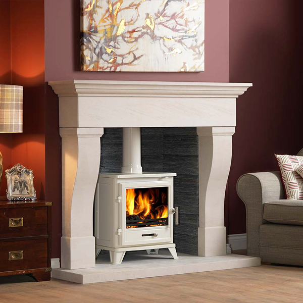 Penman Tavira Limestone Fireplace