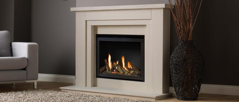 Pureglow Hanley Limestone Fireplace with Chelsea Gas Fire