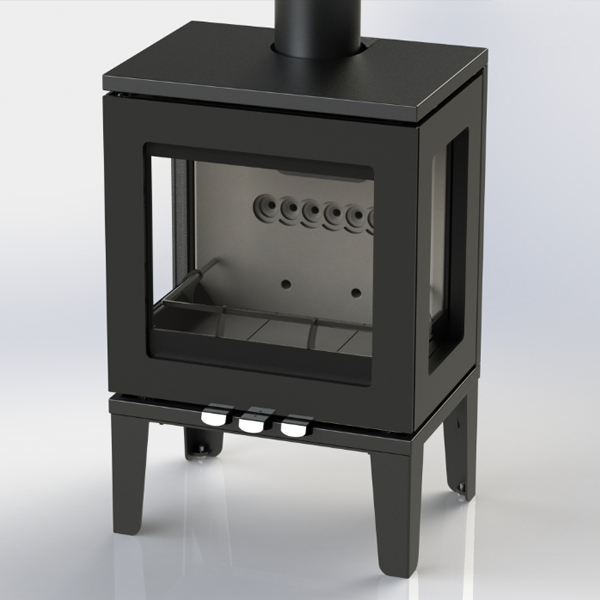 Purevision LPV5 Linear 5kW 3 Sided Wood Burning Stove