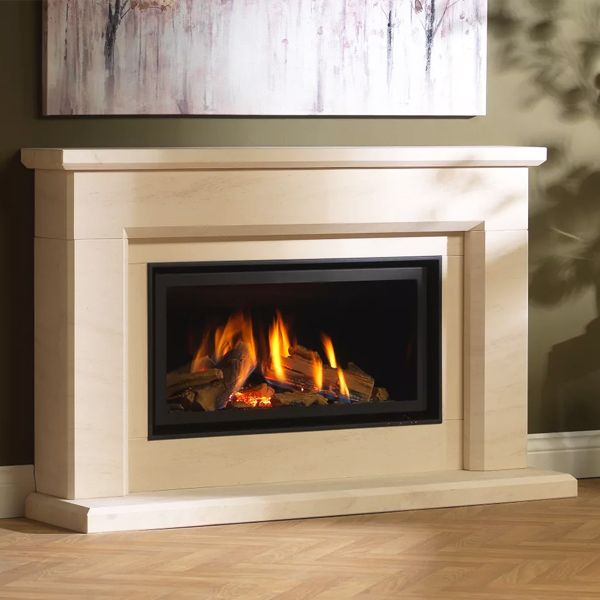 Wildfire Ravel 800BF Asti Limestone Balanced Flue Gas Fire Suite