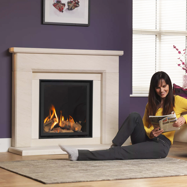 Wildfire Ravel 600 Asti Limestone Gas Fire Suite