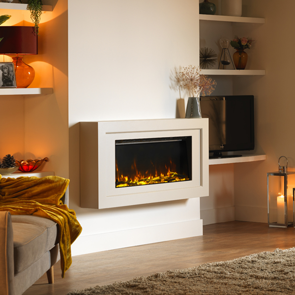 ACR Edgbaston Wall Hanging Fireplace Suite with PR-900e Electric Fire ...